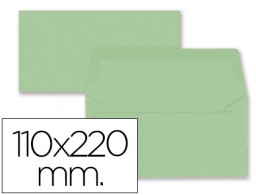 9 sobres Liderpapel 110x220mm. offset 80g/m² color verde